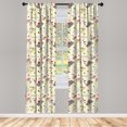 thumbnail image 2 of Ambesonne Geometric Curtains, Retro 3D Cubes Triangles, Pair of 28"x95", Soft Pink and Charcoal Grey, 2 of 4