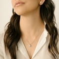 thumbnail image 3 of Goldtone April Diamond Birthstone CZ Earring & Necklace Set, 3 of 3