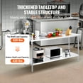 thumbnail image 2 of KFFKFF 24 x72x 36Inch Metal Workstation,Industrial-Grade Food Preparation Surface,Robust Prep Station,Adjustable Height Metal Table for Hospitality Industry,Domestic Use and Accommodation Businesses, 2 of 8
