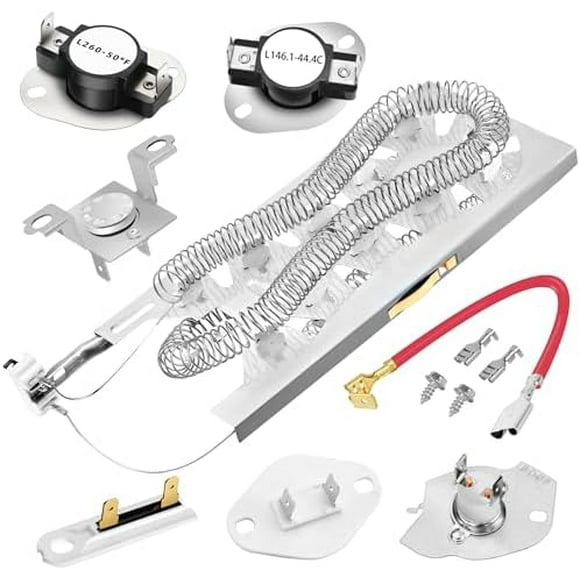 WP3387747 3387747 Dryer Heating Element for Whirlpool Duet Kenmore Elite Maytag KitchenAid Dryer,Includes 3392519 279973 Dryer Thermal Fuse & 279816 Thermostat Kit
