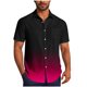 thumbnail image 2 of Blusa y camisa de manga corta con cuello vuelto para hombre, blusa informal de moda con cuello vuelto, estampado degradado, camisa de manga corta con botones, blusa de poliéster para hombre, 2 of 6