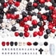 thumbnail image 1 of Kit de 460 cuentas turquesas de roca de lava natural, flores y rosas, espaciadoras para hacer joyas, pulseras, collares y manualidades., 1 of 5
