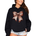 thumbnail image 2 of Football Coquette Bow Hoodie for Women & Teens Game Day Sweatshirt, Black Hoodie, M, 2 of 8