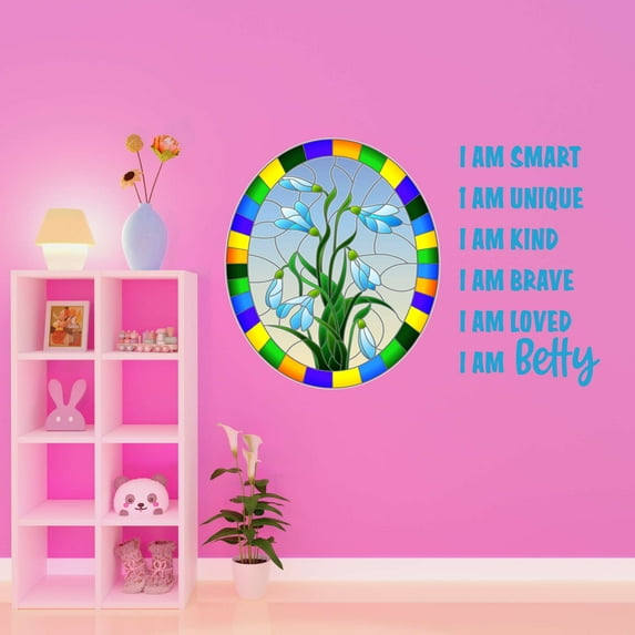 Inspirational Wall Decal I Am Smart I Am Unique I Am Kind I Am Brave I Am Loved Love Inspirational Decal Vibrant Quote Bedroom Decoration - Size: 10 In X 7 In