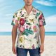 thumbnail image 2 of Balery Bird Butterfly Rose Camisas hawaianas de manga corta para hombre, camisas playeras de corte holgado, camisas de vacaciones con botones,XX-Large, 2 of 7