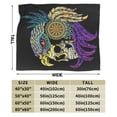 thumbnail image 3 of DouZhe Ultra-Soft Micro Fleece Lightweight Flannel Bed Blanket, Skull Aztec Ethnic Triditional Print Cozy Warm Throw Blankets, 50"x40", 3 of 7