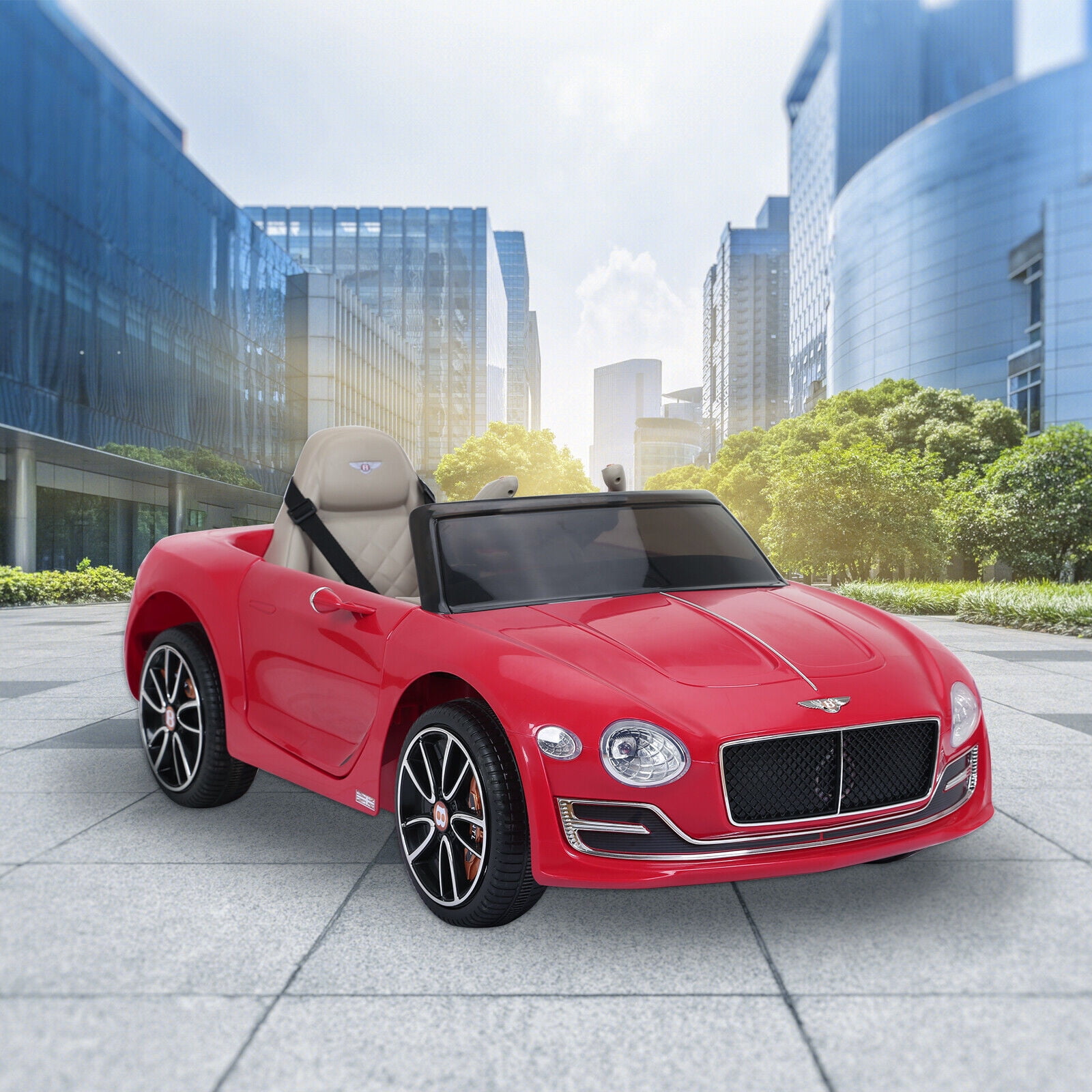 Kids Ride On Car, Red 12V BENTLEY Style Licensed Electric