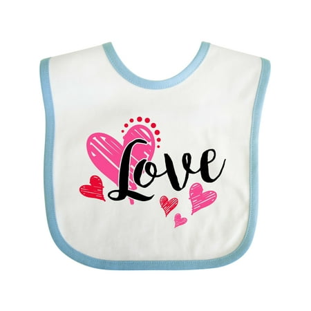 

Inktastic Valentine s Day Love with Pink and Red Hearts Gift Baby Boy or Baby Girl Bib