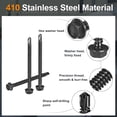 thumbnail image 3 of Uxcell 50 Pack #10 x 2-1/2" Self Drilling Screws, 410 Stainless Steel Self Tapping Screws for Metal, Black Oxidation Finish, Hex Washer Head Sheet Metal Screws, 3 of 5