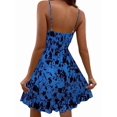 thumbnail image 6 of Women's Sleeveless Boho Spaghetti Strap Sundress High Waist Dress for Beach Vacation Blue XXL, 6 of 10