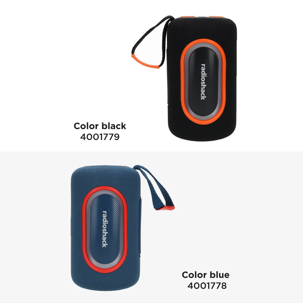 RadioShack Wireless Speaker, 20W, Bluetooth 5.3, RGB Lights, Waterproof IPX5, Portable