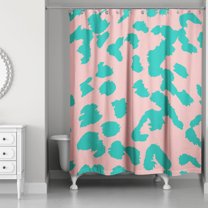 Creative Products Leopard Pink And Green 71 x 74 Shower Curtain