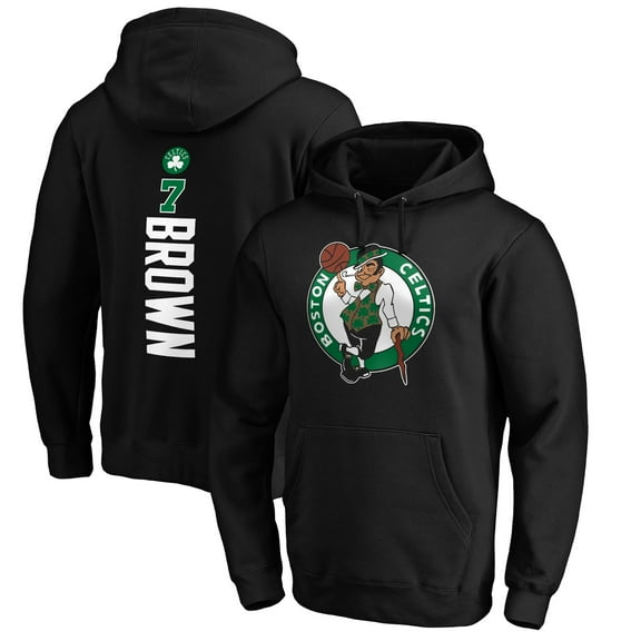 Men's Jaylen Brown Black Boston Celtics Playmaker Name & Number Pullover Hoodie