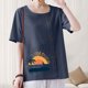 thumbnail image 5 of Vestidos Casuales Para Mujer, Blusas De Mujer De Moda Blusa informal de lino con cuello redondo, manga corta y botones para mujer, 5 of 7