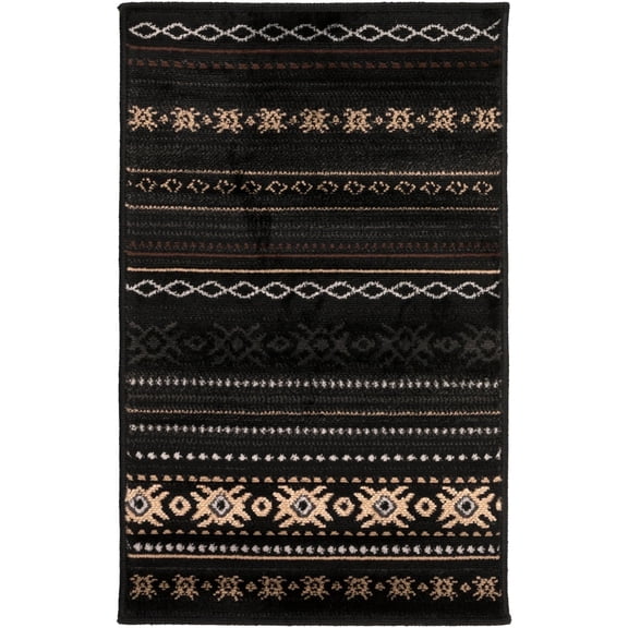 Livabliss Paramount Rustic Area Rug,6'7" x 9'6",Black