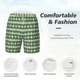 thumbnail image 4 of Kdxio Light Green Squares Print Men'S Swim Trunks With Compression Liner 7 Inch Inseam Quick Dry Swim Shorts, 4 of 7