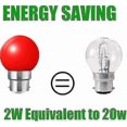 thumbnail image 4 of 20x B22 Bayonet Cap LED Coloured Light Bulb Mini Globe Golfball Bulbs for Outdoor Patio Garden Party, 4 of 5