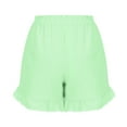 thumbnail image 5 of Women's Casual Summer Shorts, Elastic Waist Button Detail Short Pants with Lace Trim, Lightweight Fashion Bottoms for Daily Wear, 5 of 9