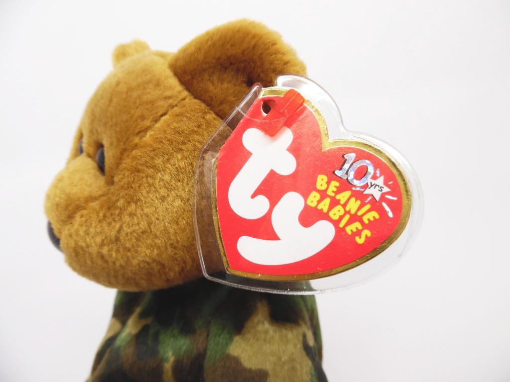 TY Beanie Baby - HERO the USO Military Bear (w/ US Reversed Flag 
