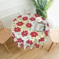 thumbnail image 2 of Christmas Snowflakes Tablecloth, Christmas Trees Table Cloth for Party Decoration, Round 60 Inch, Snowman Themed Tablecloths for Dinner Kitchen Party Picnic, 2 of 6