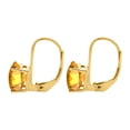 thumbnail image 3 of MauliJewels Earrings for Women 3.40 Carat 9x7MM Oval Citrine Leverback Earrings Carat 14K Yellow Gold 4-prong, 3 of 5