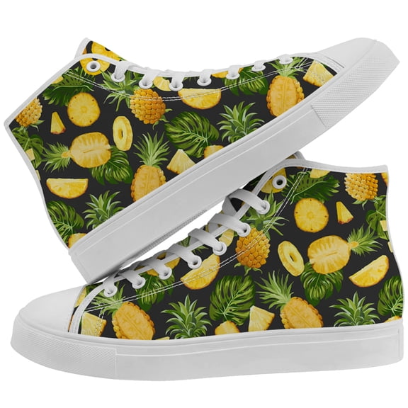 Aidianart Womens Pineapple High Top Shoes High Top Canvas Sneakers Size 10