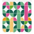 thumbnail image 2 of Ambesonne Retro Shower Curtain, Pop Art Funky Geometric Art, 69"Wx84"L, Pink Green, 2 of 4