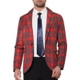 thumbnail image 1 of BLAZER CHIC para Hombre con Solapa de Muesca y Patrón de Cuadros en Contraste S Rojo, 1 of 5