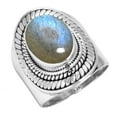 thumbnail image 1 of 925 Sterling Silver Ring Natural Labradorite Handmade Jewelry, 1 of 6