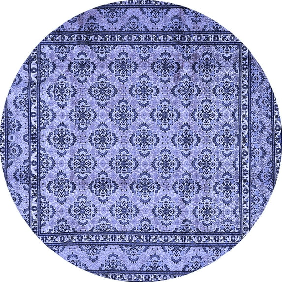 Ahgly Company Indoor Round Persian Blue Traditional Area Rugs, 5' Round