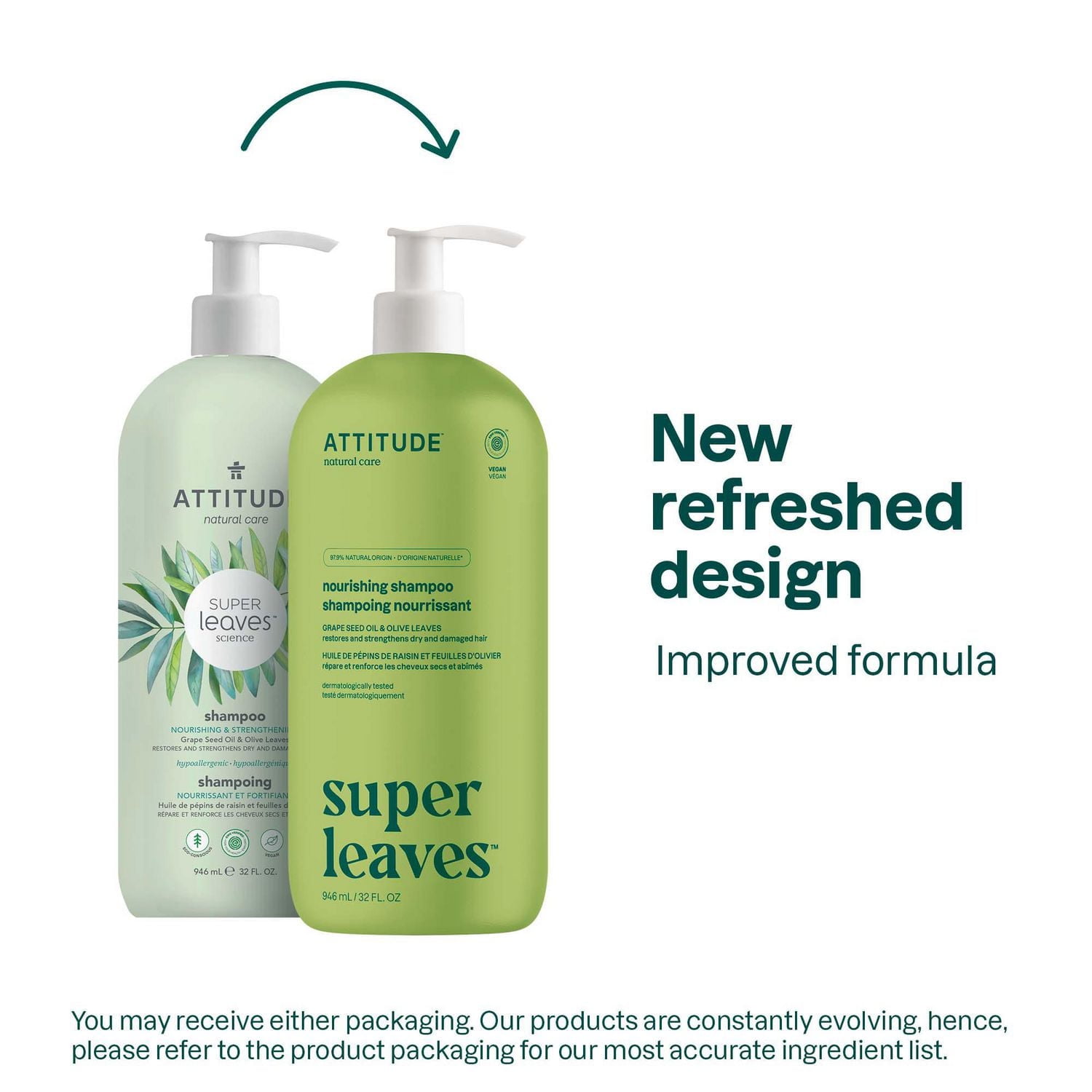 ATTITUDE super leaves, Nourishing Shampoo, Grape Seed Oil & Olive Leaves