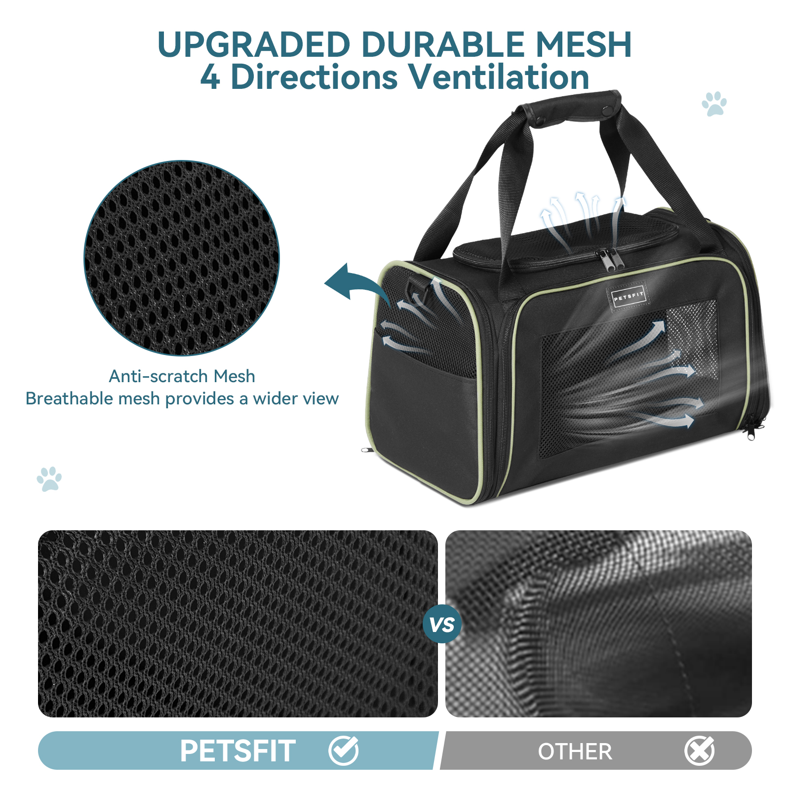 Petsfit 17in Airline Approved Cat Carrier with Extendable Mat photo 5