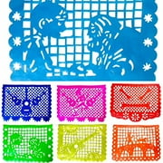 TexMex Fun Stuff Coco Inspired Paper Papel Picado, Multi-Colored Party Supplies Banner Decorations, 2 Pack = 20 Flags Panels