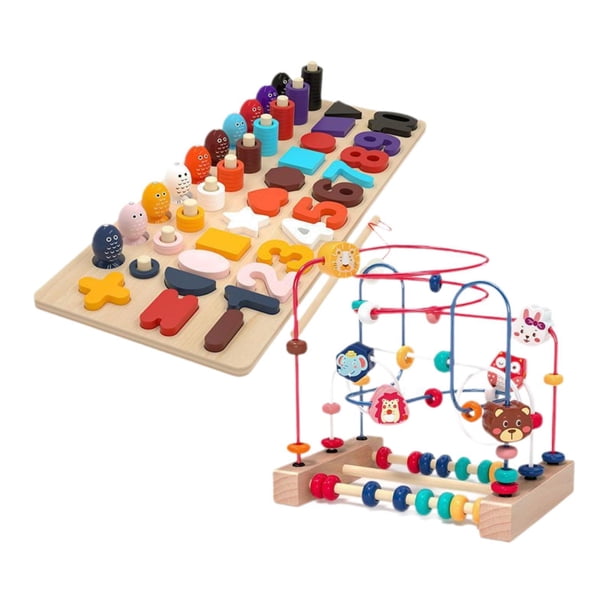 Juego de juguetes de laberinto de cuentas de madera Razonamiento espacial de madera Regalos de cumpleaños para niños Prescolar de desarrollo de niñas tablero