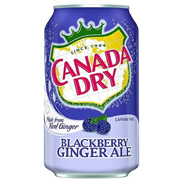 canada dry ginger ale blackberry soda, 12 ounce (24 cans)