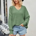 thumbnail image 4 of Annhoo Sweater for Women Casual Long Sleeve V Neck Knitted Tops Fall Winter Loose Comfort Pullover Sweater Tops, 4 of 7