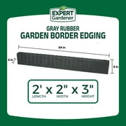 Expert Gardener 2 x 3 Gray Recycled Rubber Garden Border Landscape Edging - 8 Pack