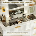 thumbnail image 6 of PARKWELL Makeup Vanity Desk with Mirror and Lights, Vanity Table and Chair Set with Shelves, Drawer and Power Strip, 3 Modes Adjustable Lights,White, 6 of 7