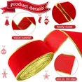 thumbnail image 2 of Cinta WILLBOND de terciopelo navideño con alambre, 50 m x 6,35 cm, color rojo y dorado, 2 of 7