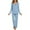 e-1785BU2475, variant on Hifoo Women Long Sleeve Pajama Solid Color Notch Collar Casual O-Neck Loungewear Soft Sleepwear Nightwear Comfortable Homewear Pjs Sets Fashionable Nightwear