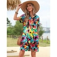 thumbnail image 5 of Zeagoo Womens Summer Shirt Dress Short Sleeve Floral Shift Dress Casual Loose Flowy Beach Sundress with Pockets, 5 of 6