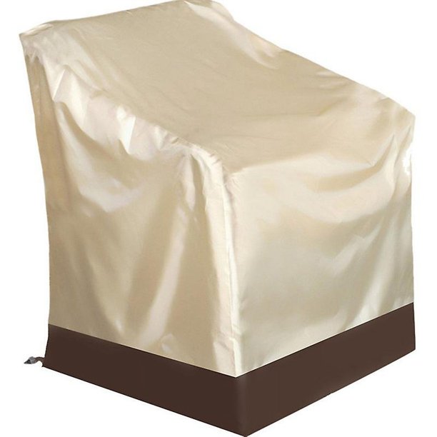 ZHAOCHENG Fundas para sillas de patio, funda de asiento profunda para sala de estar, fundas impermeables para muebles de jardín para exteriores, color beige medio y marrón BEIGE84x67x73cm