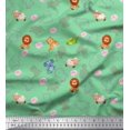 thumbnail image 1 of Soimoi Modal Satin Fabric Floral & Cute Animals Cartoon Print Fabric by The Yard 42 Inch Wide, 1 of 1