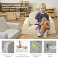 thumbnail image 3 of Toddler Sofa Chair with Reinforced Armrests – 2-in-1 Kids Couch & Bed, Flip Open Folding Design with Side Pocket, Soft & Sturdy for Boys and Girls,Grey, 3 of 10