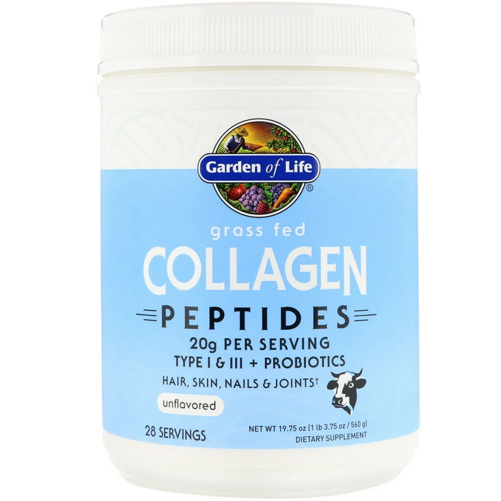 Garden of Life Grass Fed Collagen Peptides, Unflavored, 19.75 oz (560 g