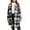Grey, variant on Cardigan for Women, Plaid Shacket Jacket Long Flannel Shirt Casual Lapel Button Down Trench Coats Long Sleeve Plaid Coat Pockets Womens Winter Coat