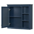 thumbnail image 5 of 30'' x 28'' Medicine Cabinet,Wall Mounted Bathroom Storage Cabinet with 3 Open Shelves,Modern Bathroom Wall Cabinet with Mirror,Blue(Not Include Bathroom Vanity), 5 of 9