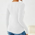 thumbnail image 7 of ClodeEU Women's Deep V Neck Wrap Sweater , Casual Fashions Long Sleeve Slim Ribbed Knit Tops White,Womens Plus L, 7 of 7
