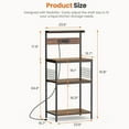 thumbnail image 5 of Casabay 24 Inch Metal & Wood Bakers Rack with Power Outlet & Storage, 4-Tier Multifunctional Coffee Bar Microwave Stand for Kitchen & Living Room, Rustic Brown, 5 of 8
