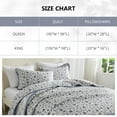thumbnail image 4 of PANGUSHAN 100% Cotton King Quilt Set, Floral King Size Quilt Bedding Set Bedspreads, Reversible Botanical Patterns Quilted Lightweight Comforter, Blue/White/Gray Bed Spread for King Bed, 4 of 12